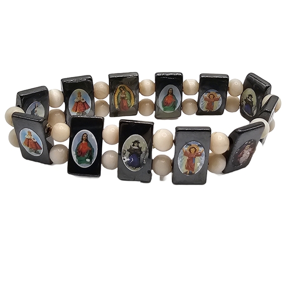 Christian & Catholic Icon Magnetic Stretch Bracelet - Picture 1 of 5